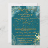 Invitation Mariage d'Imaginaire de marbre Turquoise d'or roma (Devant)