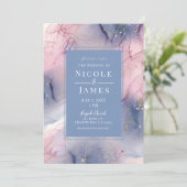 Invitation Mariage d'Imaginaire Ethereal Periwinkle rose Gold (Debout devant)