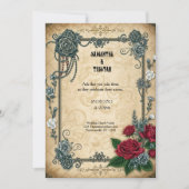 Invitation Mariage d'Imaginaire Goth Rose enchaîné (Devant)