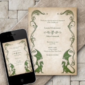 Invitation Mariage d'Imaginaire médiéval Dragon