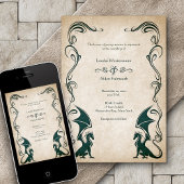 Invitation Mariage d'Imaginaire médiéval Dragon