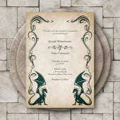 Invitation Mariage d'Imaginaire médiéval Dragon