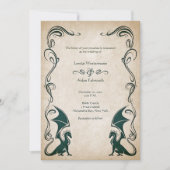 Invitation Mariage d'Imaginaire médiéval Dragon (Devant)