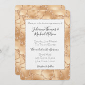 Invitation Mariage d'impression Glitzy Peach Gold (Devant / Derrière)