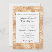 Invitation Mariage d'impression Glitzy Peach Gold (Devant)