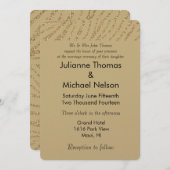 Invitation Mariage d'impression Gold Faux Parties scintillant (Devant / Derrière)