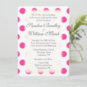 Invitation Mariage d'impression Pink Polka (Debout devant)