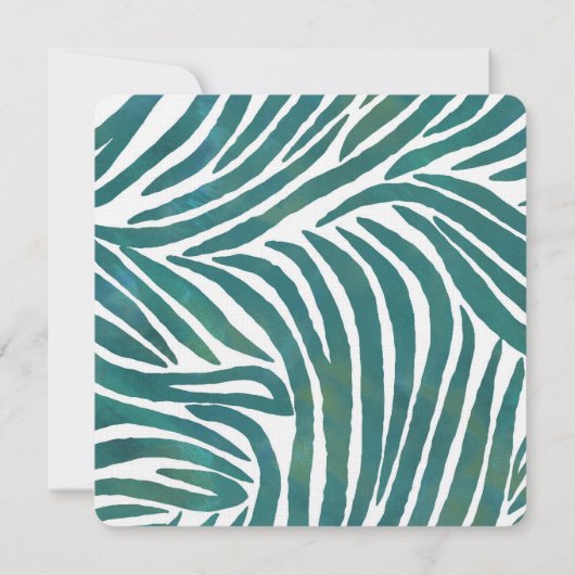 Invitation Mariage d'impression turquoise Zebra (Dos)