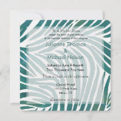 Invitation Mariage d'impression turquoise Zebra (Devant)