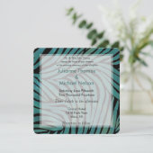Invitation Mariage d'impression turquoise Zebra (Debout devant)