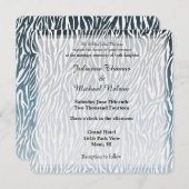 Invitation Mariage d'impression Wild Blue Zebra (Devant / Derrière)