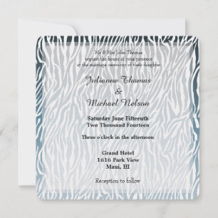 Invitation Mariage d'impression Wild Blue Zebra