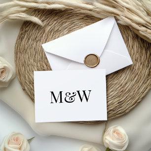 Invitation Mariage d'initialisations de Monogramme noir et bl