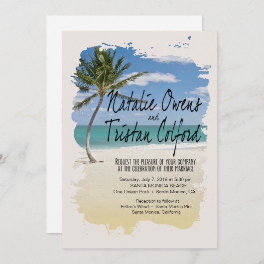 Invitation Mariage d'instantanés de plage (Devant / Derrière)