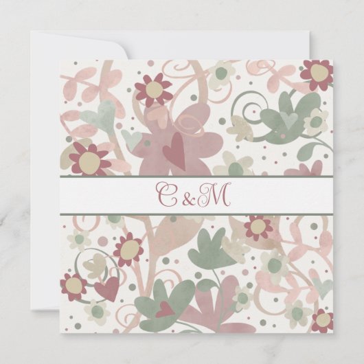 Invitation Mariage d'intégrité moderne rose floral (Dos)