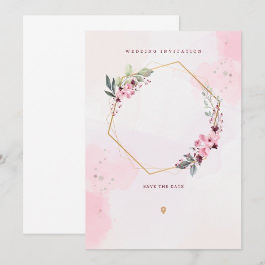 Invitation mariage d'invitation (Devant / Derrière)