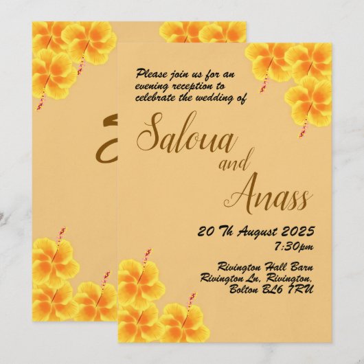 Invitation Mariage d'invitation (Devant / Derrière)