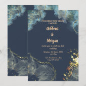 Invitation mariage d'invitation à l'élégance simple (Devant / Derrière)