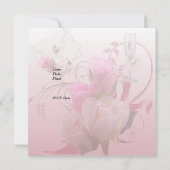 Invitation Mariage d'invitation Anneaux floraux roses (Dos)
