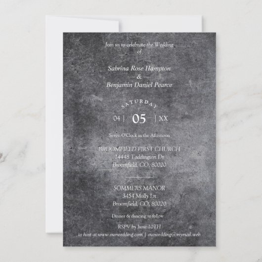 Invitation Mariage Dirty Alternative Photo Couple Chalkboard (Dos)