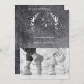 Invitation Mariage Dirty Alternative Photo Couple Chalkboard (Devant / Derrière)