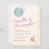 Invitation Mariage disco rétro coloré (Devant)