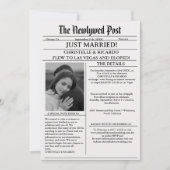 Invitation Mariage discret dans le journal juste mariés (Devant)
