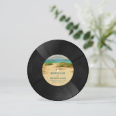 Invitation Mariage disque vinyle de plage côtière (Debout devant)