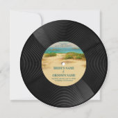 Invitation Mariage disque vinyle de plage côtière (Devant)