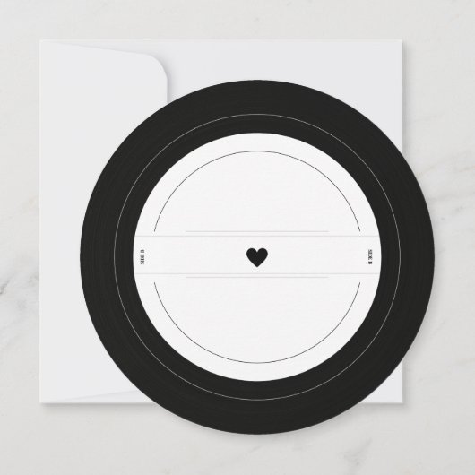Invitation Mariage Disque Vinyle Unique Rétro Enregistrer la (Dos)