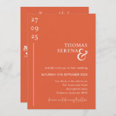 Invitation Mariage d'itinéraire du code QR Sunset de Vérone (Devant / Derrière)