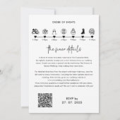 Invitation Mariage d'itinéraire du scénario de code QR noir e (Dos)