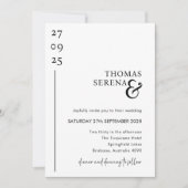 Invitation Mariage d'itinéraire du scénario de code QR noir e (Devant)