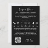 Invitation Mariage d'itinéraire du scénario de code QR noir e (Dos)