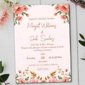 Invitation Mariage d'ivoire fleuri Boho