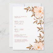 Invitation Mariage d'ivoire floral d'automne (Devant)