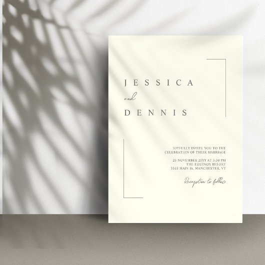 Invitation Mariage d'ivoire minimal moderne