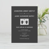 Invitation Mariage DJ virtuel minimaliste - Charbon (Debout devant)