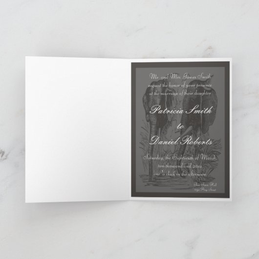 Invitation Mariage d'objet superflu noir et (Intérieur)