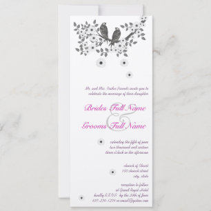 Invitation Mariage d'oiseaux amoureux de la forêt enchantée