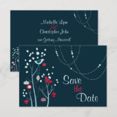 Invitation Mariage d'oiseaux d'hiver de Noël à venir (Devant / Derrière)