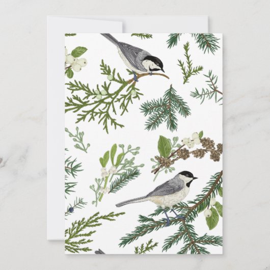 Invitation Mariage d'oiseaux feuille (Dos)