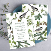 Invitation Mariage d'oiseaux feuille