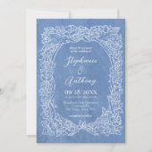 Invitation Mariage d'oiseaux Fleur sauvage bleu de Cornflower (Devant)