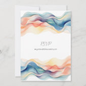 Invitation Mariage d'onde couleur Abstrait moderne (Dos)