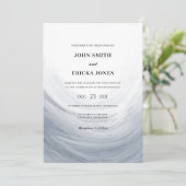 Invitation Mariage d'onde gris bleu foncé (Debout devant)