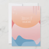 Invitation Mariage d'onde océanique de rêve de coucher de sol (Dos)