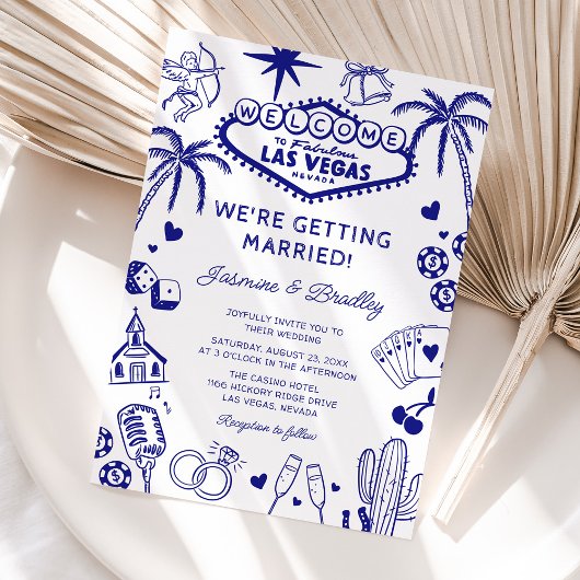 Invitation Mariage Doodle Fun à Las Vegas