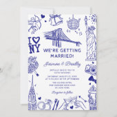 Invitation Mariage Doodle Fun New York (Devant)