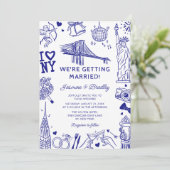 Invitation Mariage Doodle Fun New York (Debout devant)